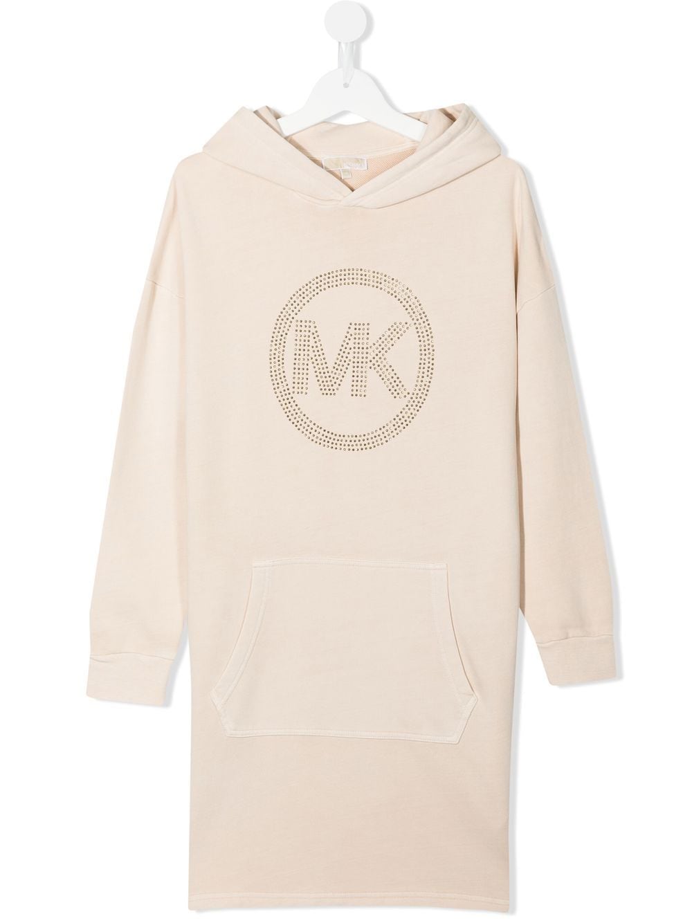 Michael Kors Kids crystal logo-embellished hooded dress - Brown