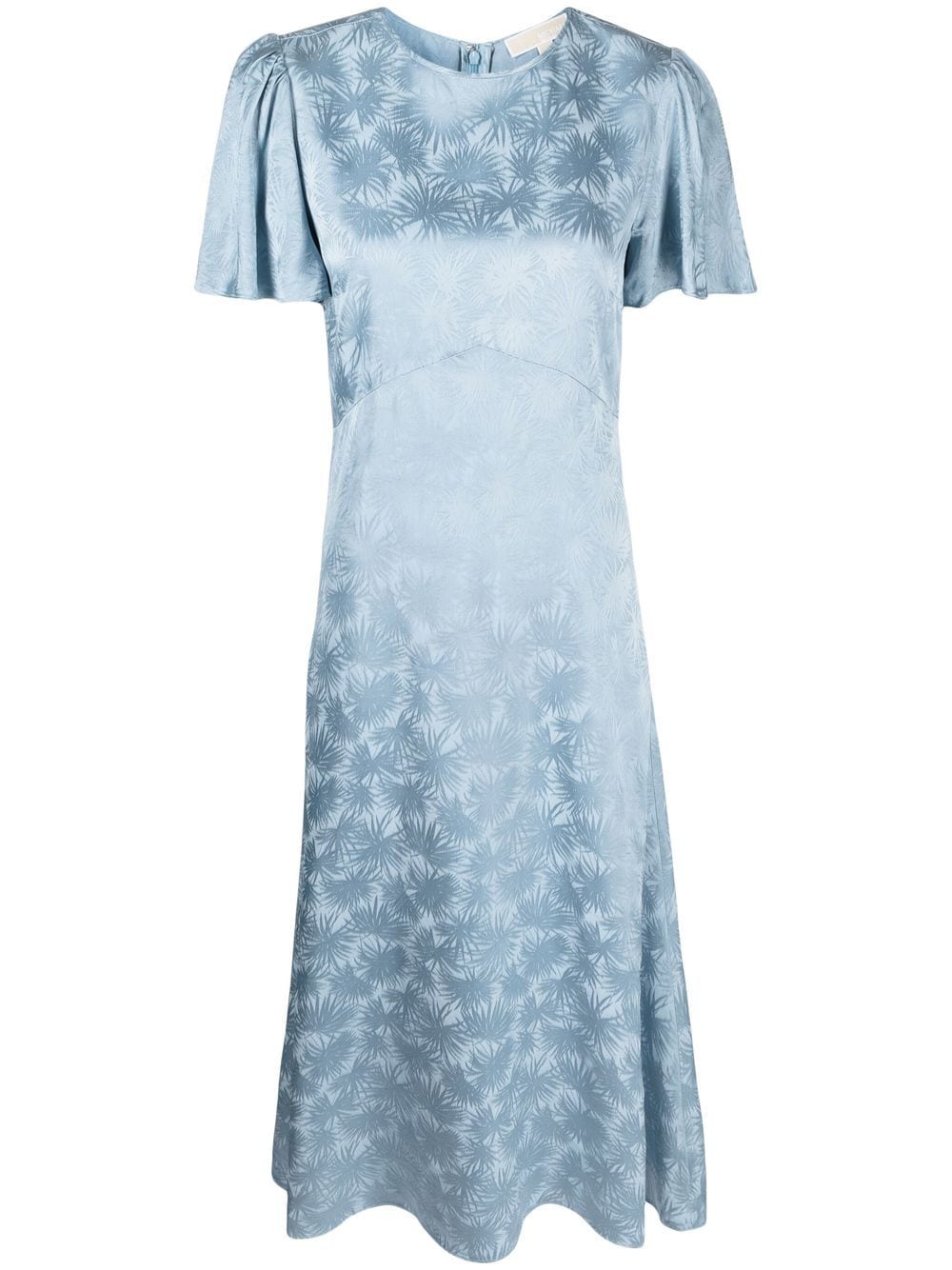 Michael Michael Kors Palm-Jacquard midi dress - Blue