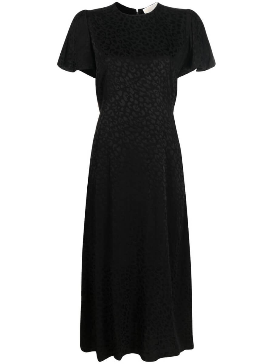 Michael Michael Kors leopard-print short-sleeve dress - Black