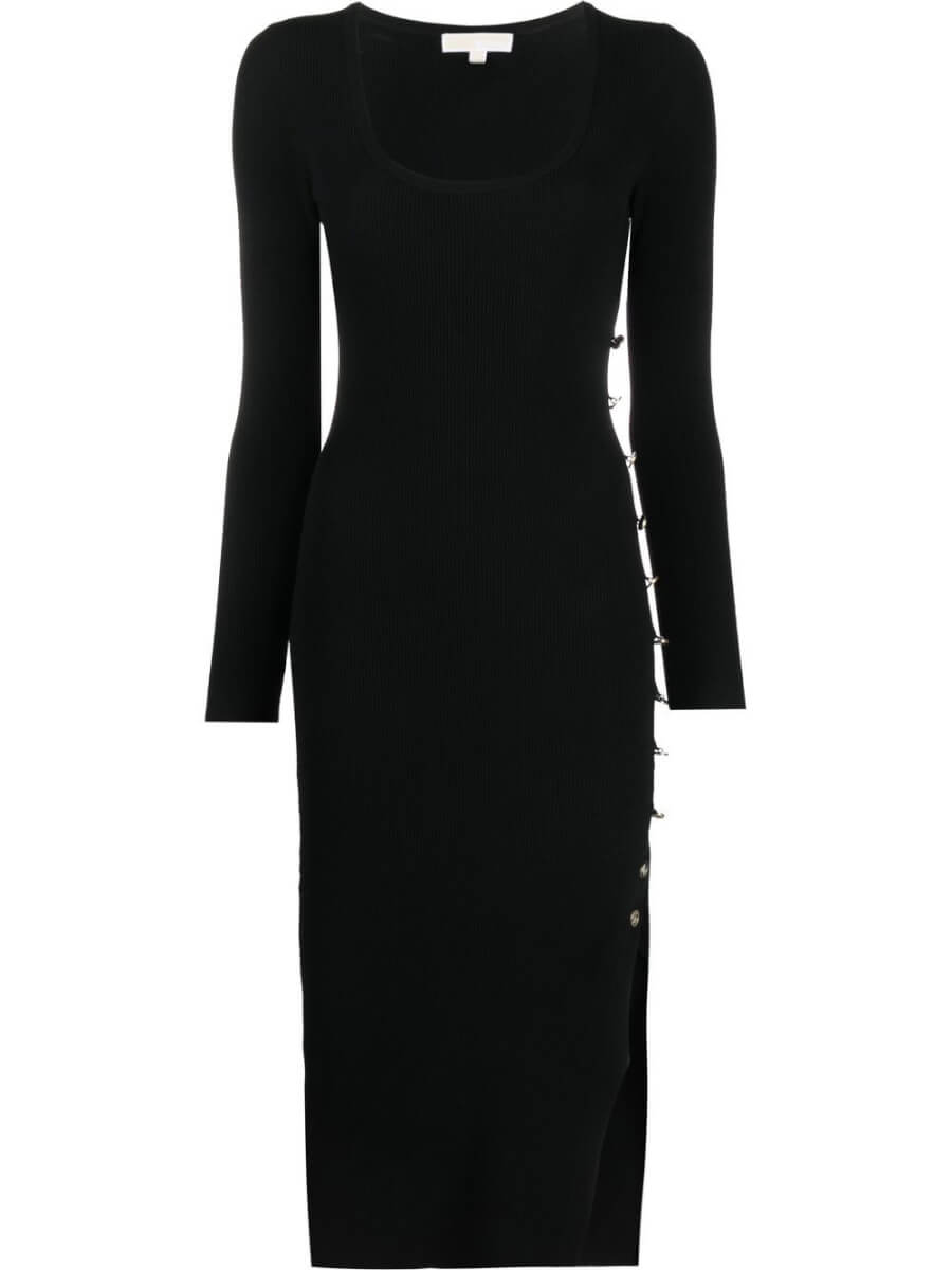 Michael Michael Kors long-sleeve bodycon midi dress - Black