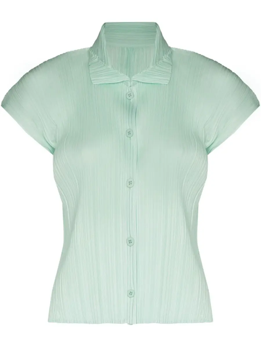 Pleats Please Issey Miyake May plissé-effect short-sleeve shirt £315