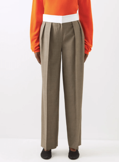 minimalism THE ROW Milla curtained-waist pleated hopsack trousers £990