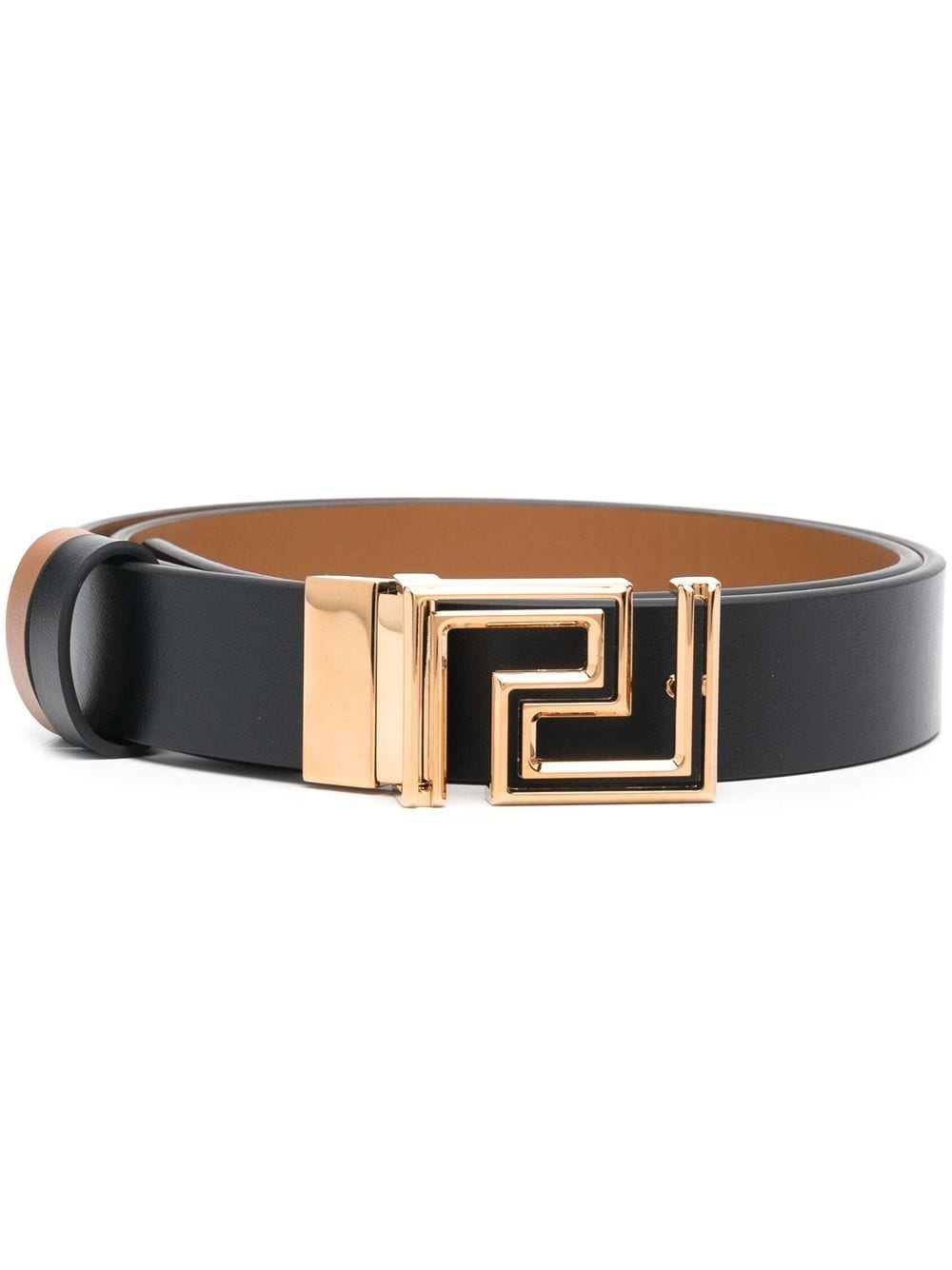 Versace Greca reversible leather belt - Black