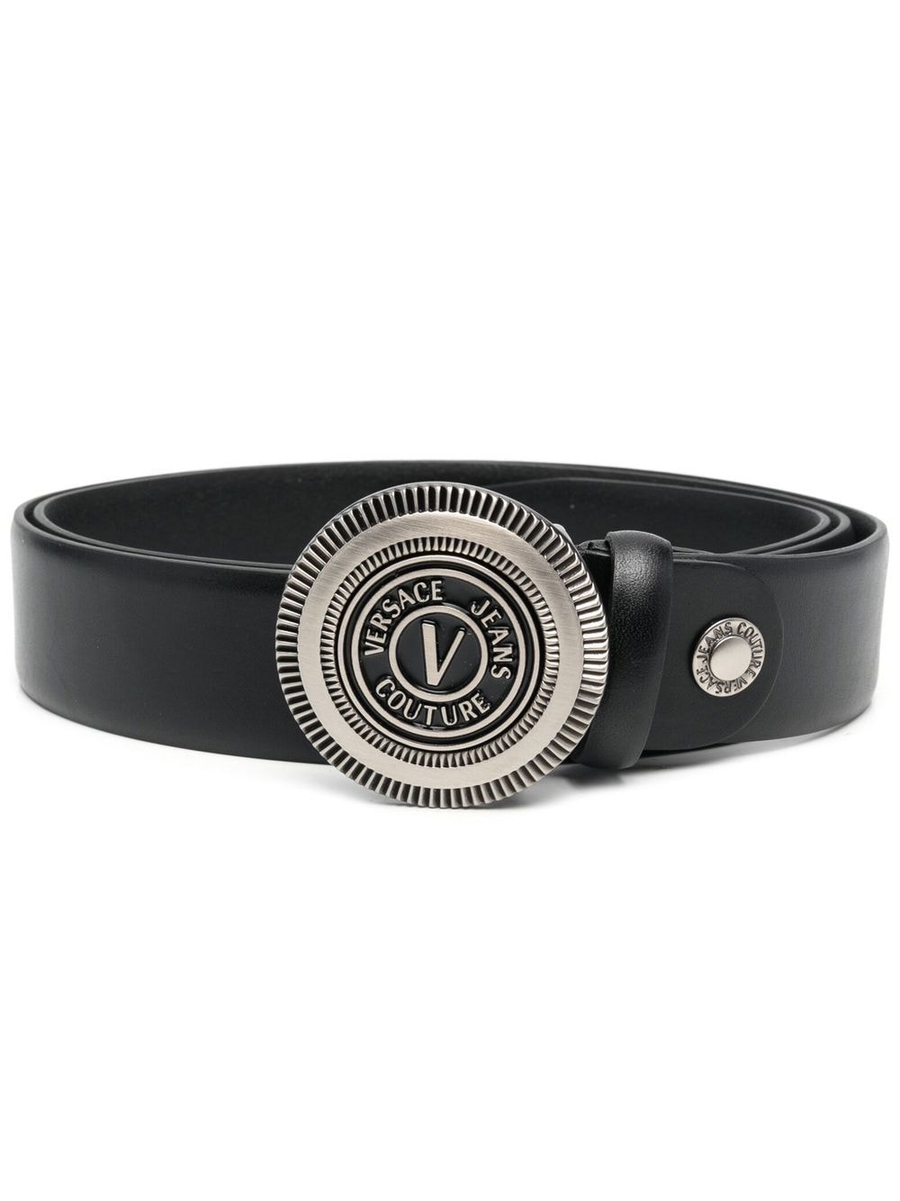 Versace Jeans Couture decorative-buckle leather belt - Black