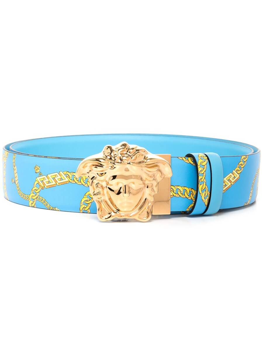 Versace Medusa chain-link print belt - Blue