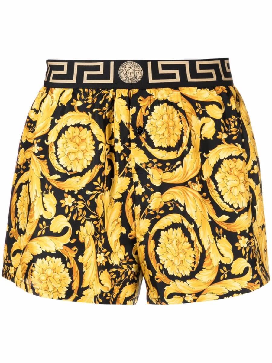 Versace baroque-pattern elasticated-waistband boxers - Black