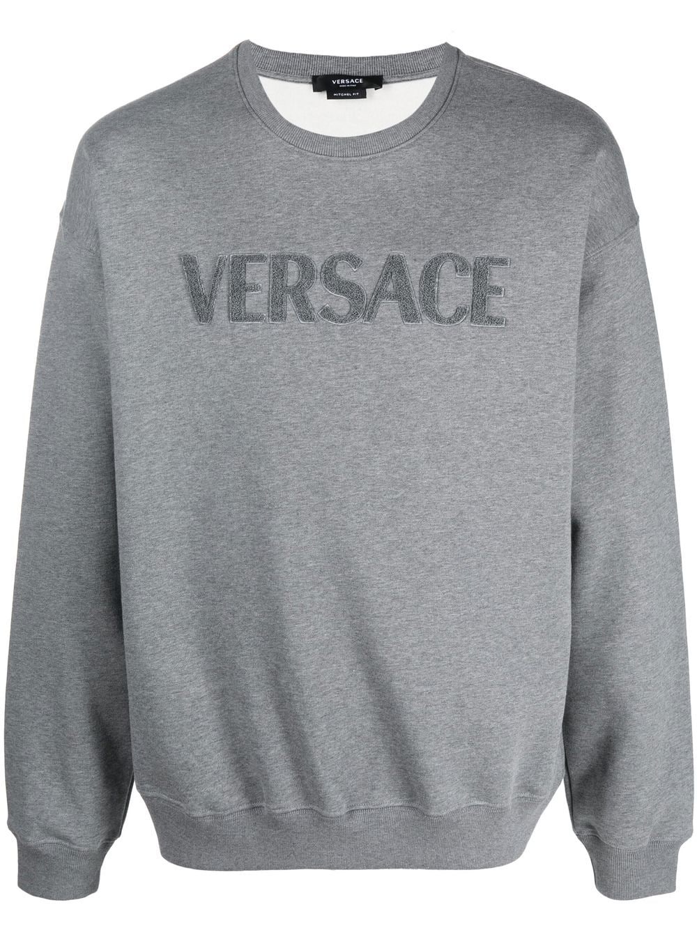 Versace logo-embroidered jersey sweatshirt - Grey