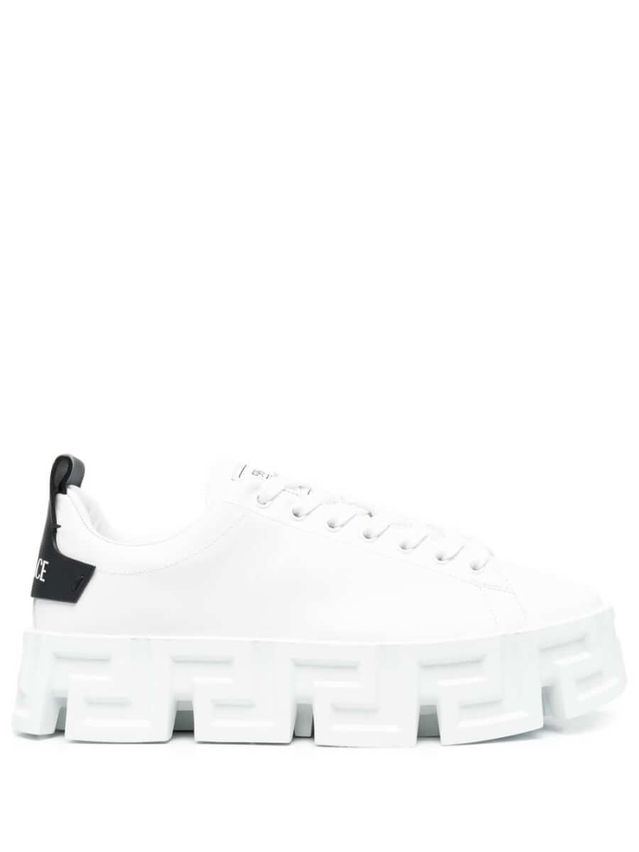 Versace logo low-top sneakers - White