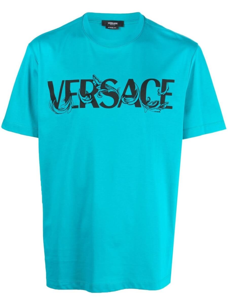 Versace logo-print T-shirt - Blue