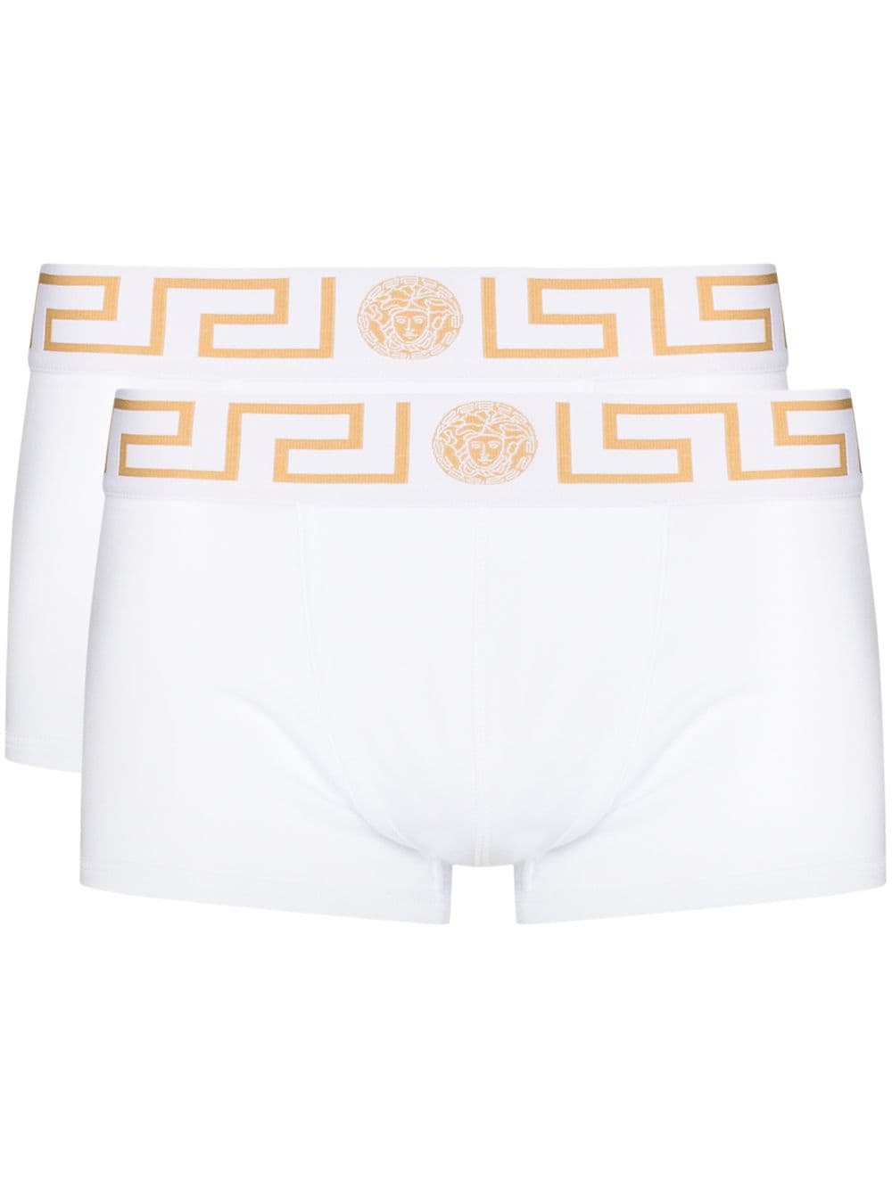 Versace pack of two Greca logo boxers - White