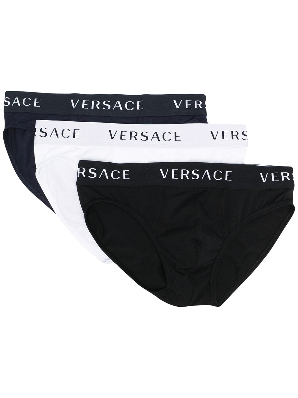 Versace three-pack logo briefs - White