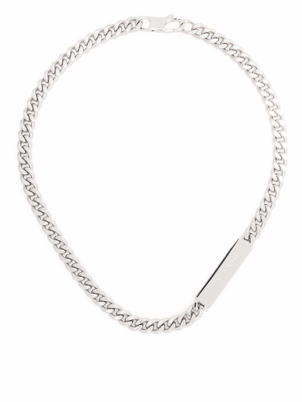 1017 ALYX 9SM logo-plaque curb chain necklace - Silver