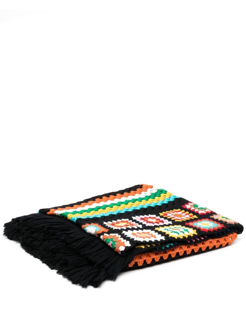 Alanui fringed crochet blanket - Black