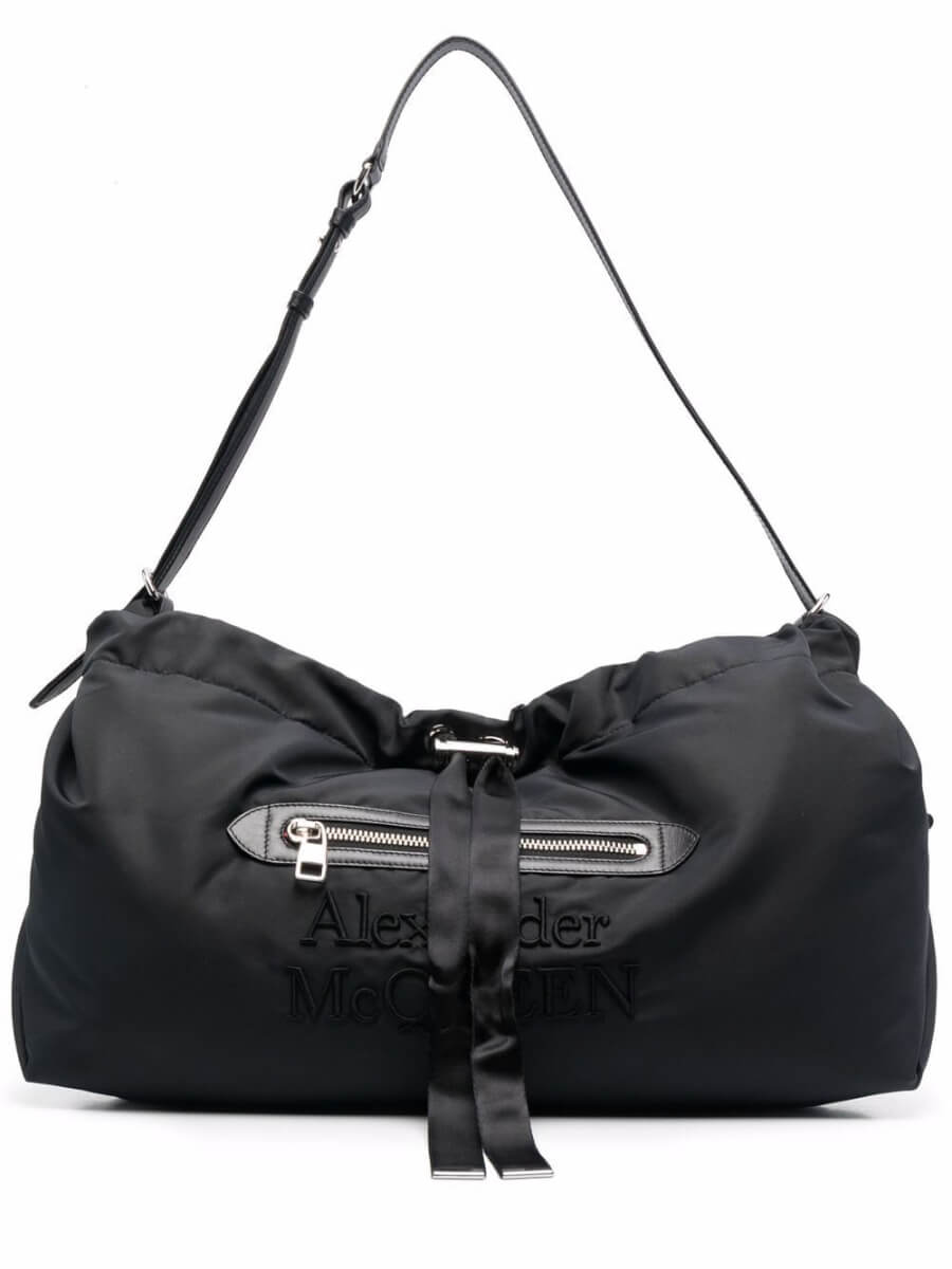 Alexander McQueen embroidered-logo tote bag - Black