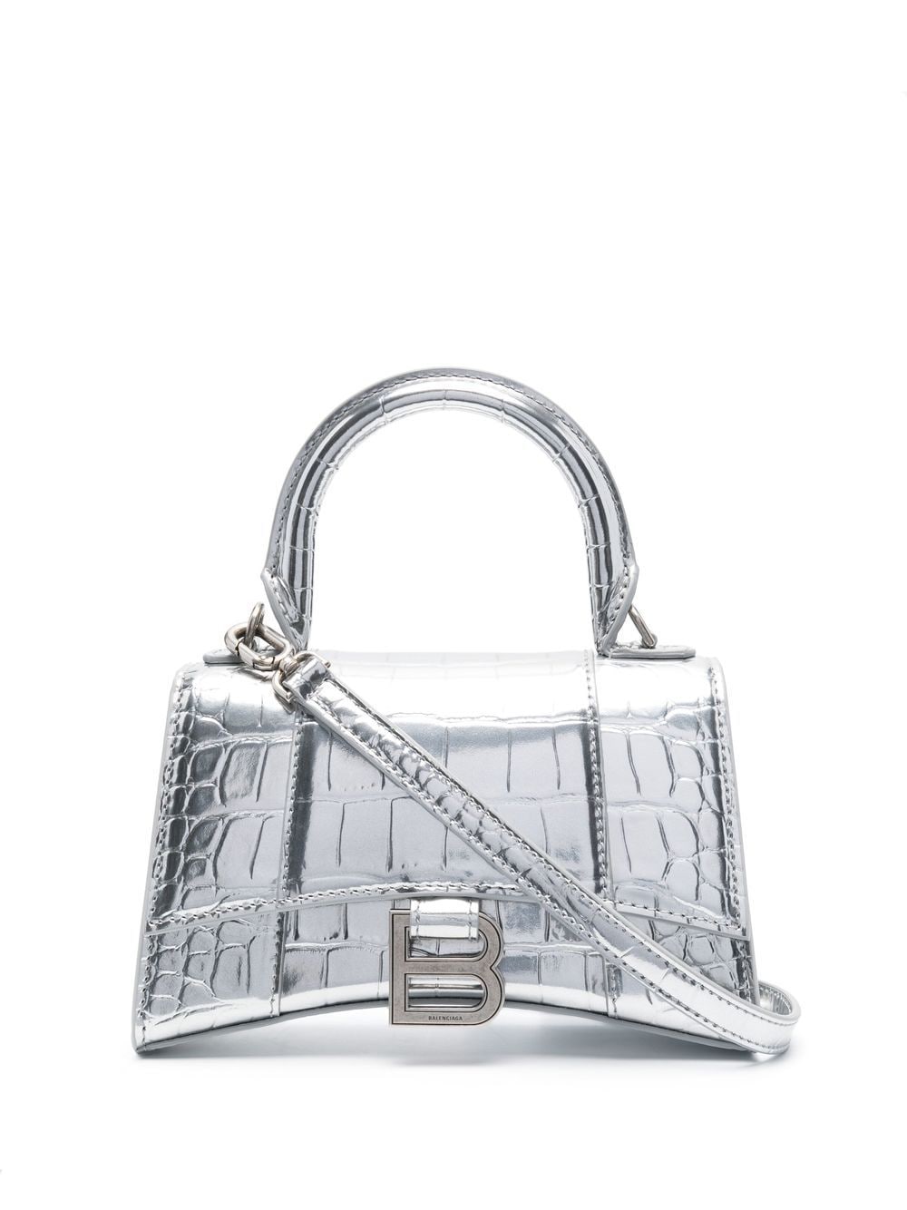 Balenciaga Hourglass XS embossed tote bag - Silver