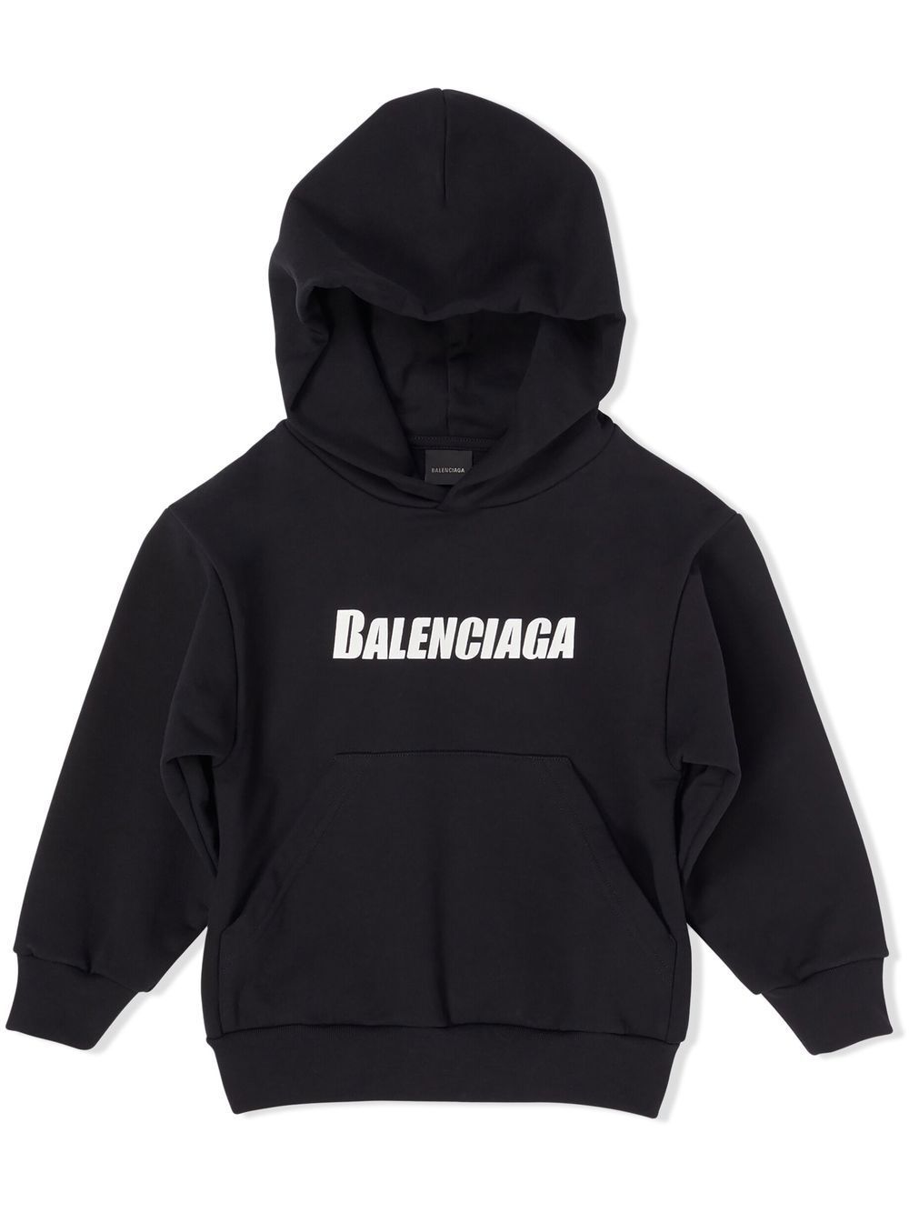 Balenciaga Kids chest-logo hoodie - Black