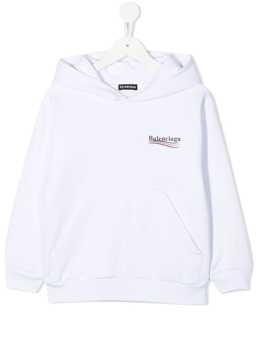 Balenciaga Kids logo-print hoodie - White