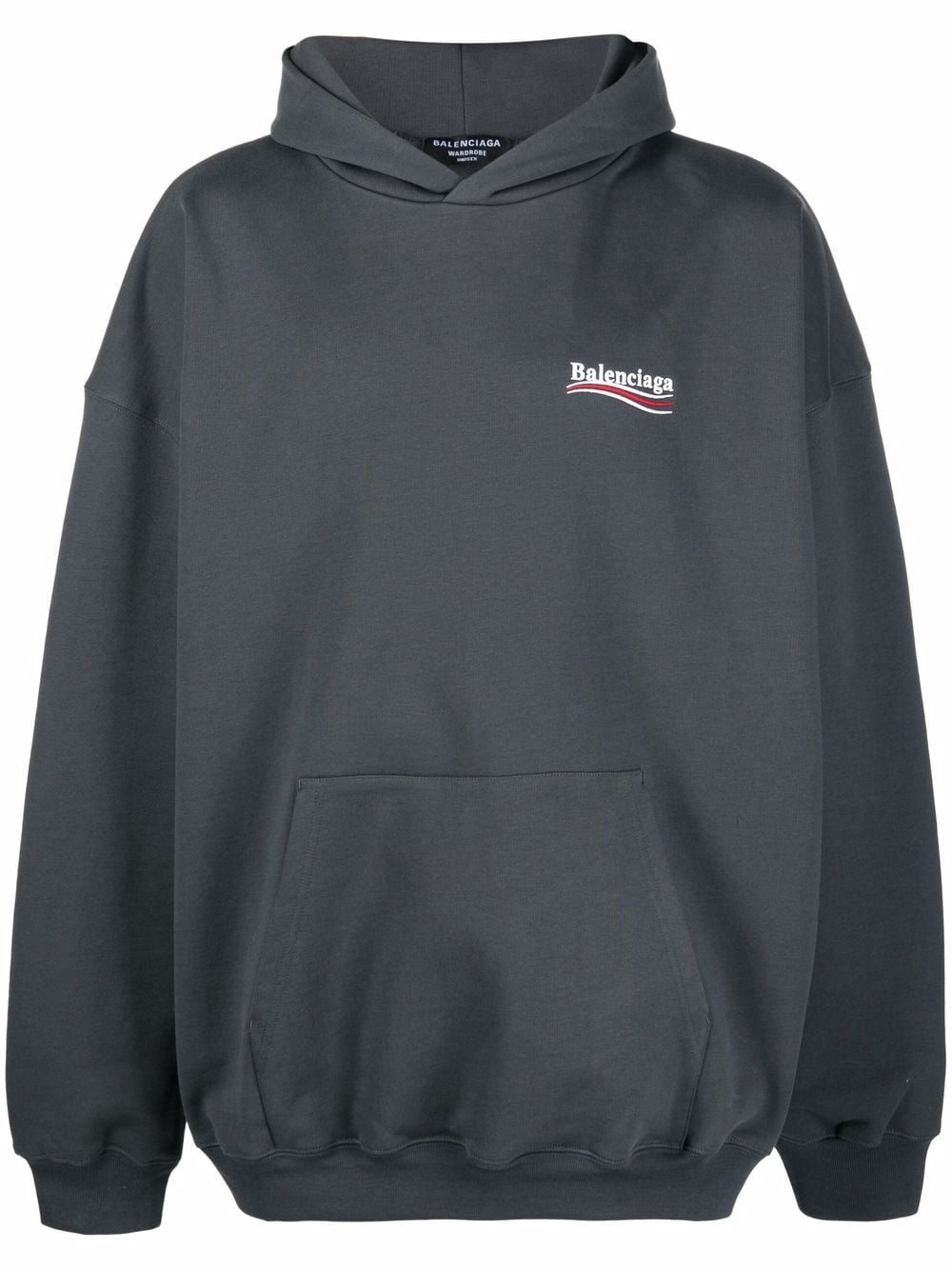 Balenciaga Large Fit logo-print hoodie - Grey