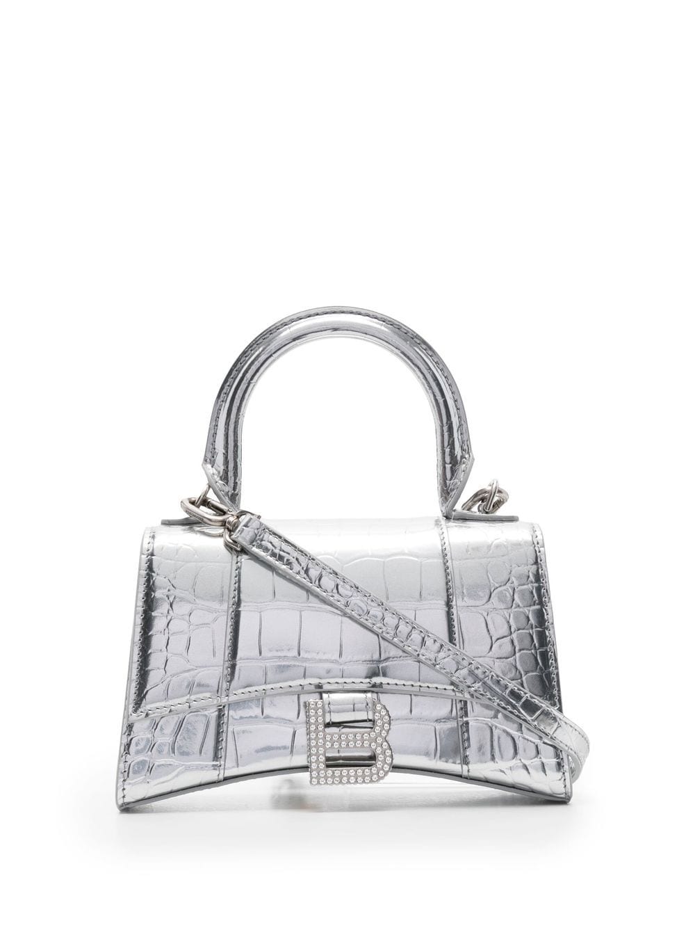Balenciaga XS Hourglass top-handle bag - Silver