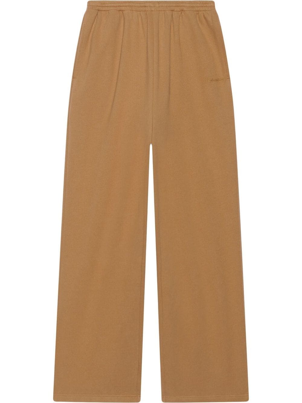 Balenciaga logo-embroidered straight trousers - Brown