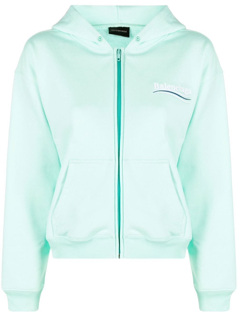 Balenciaga logo-print cotton hoodie - Green
