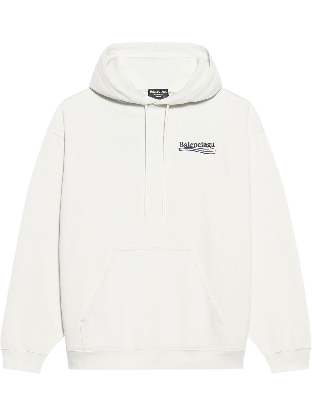 Balenciaga logo-print long-sleeve hoodie - White