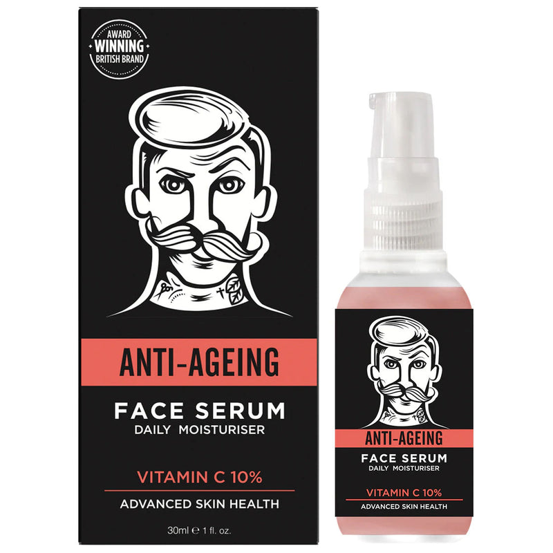 Barber Pro Anti-ageing Vitamin C 10% Face Serum for Men | Hydrate + Combat Wrinkles, Dark Circles and Tired Skin