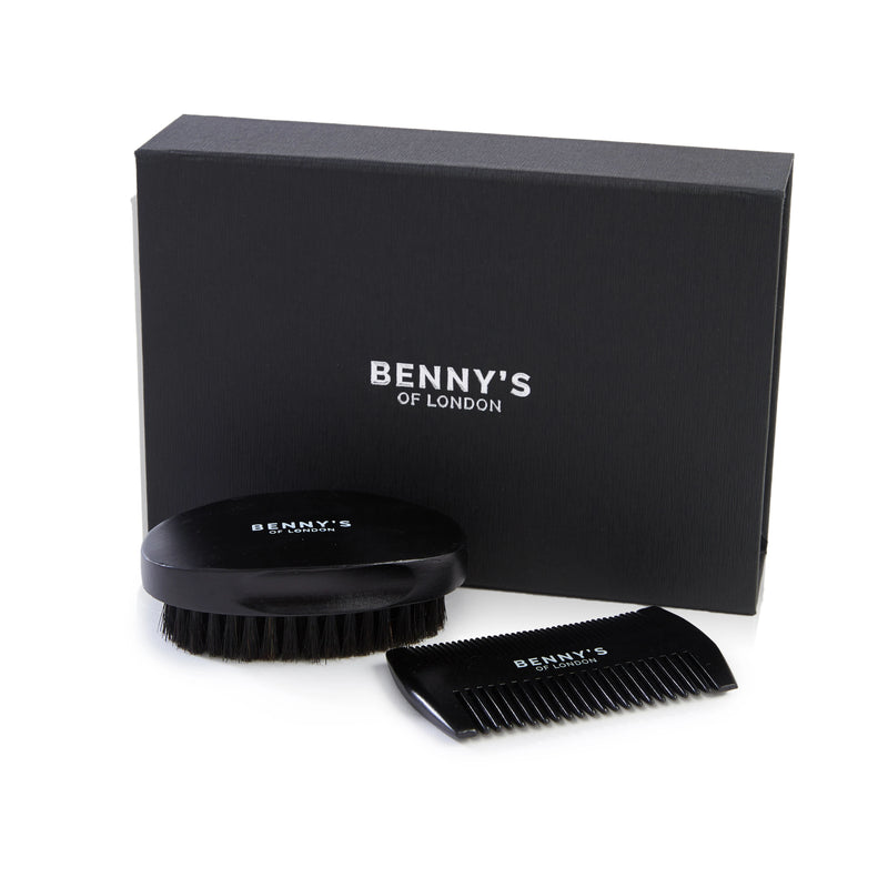 Benny's of London Beard Brush & Comb Gift Set | 2-Piece Set for Perfect Beard Styling