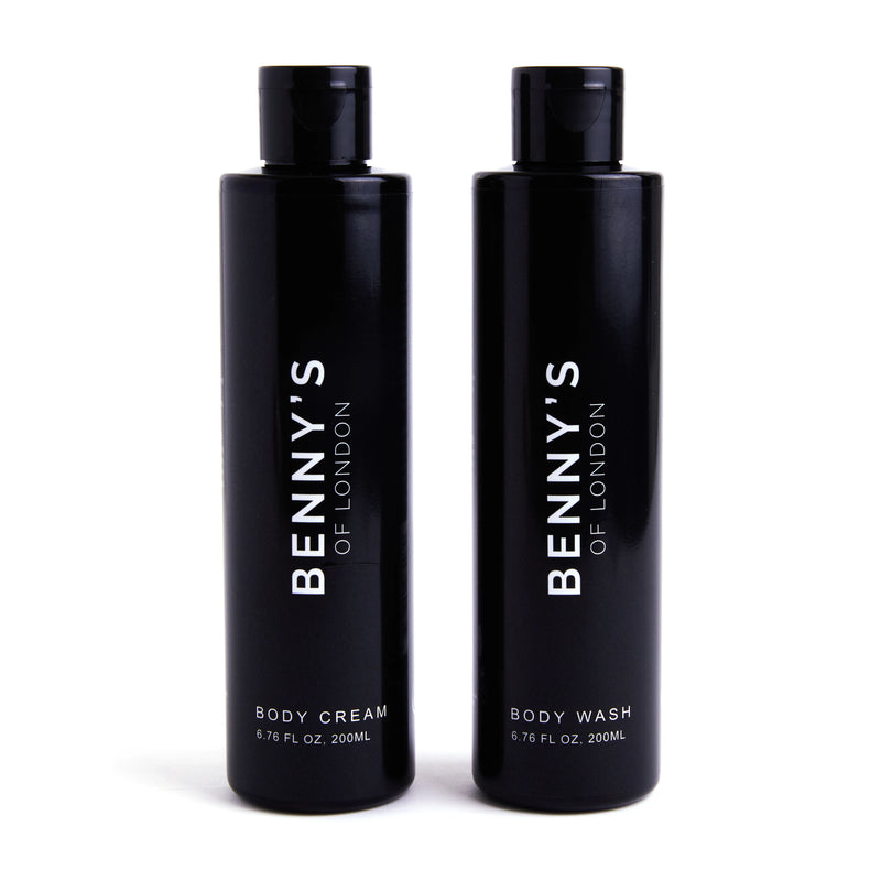 Benny's of London Body Wash + Cream Gift Set | 2-Step System with Fresh Pomegranate Noir Scent