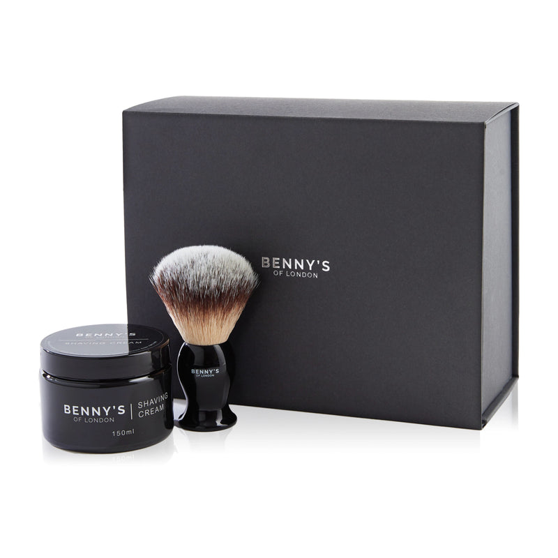 Benny's of London Shaving Cream and Brush Set | Best Selling 2-Piece Grooming Routine with Vegan-Friendly Formula