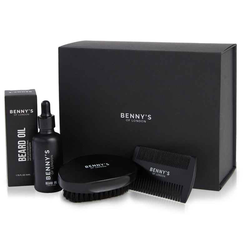 Benny's of London The Essential Beard Set | Best-Selling Grooming Kit with Beard Oil, Beard Brush & Comb
