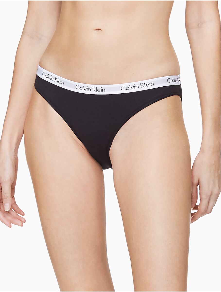 Calvin Klein Women's Carousel Logo Cotton Bikini Bottom - Black - XS