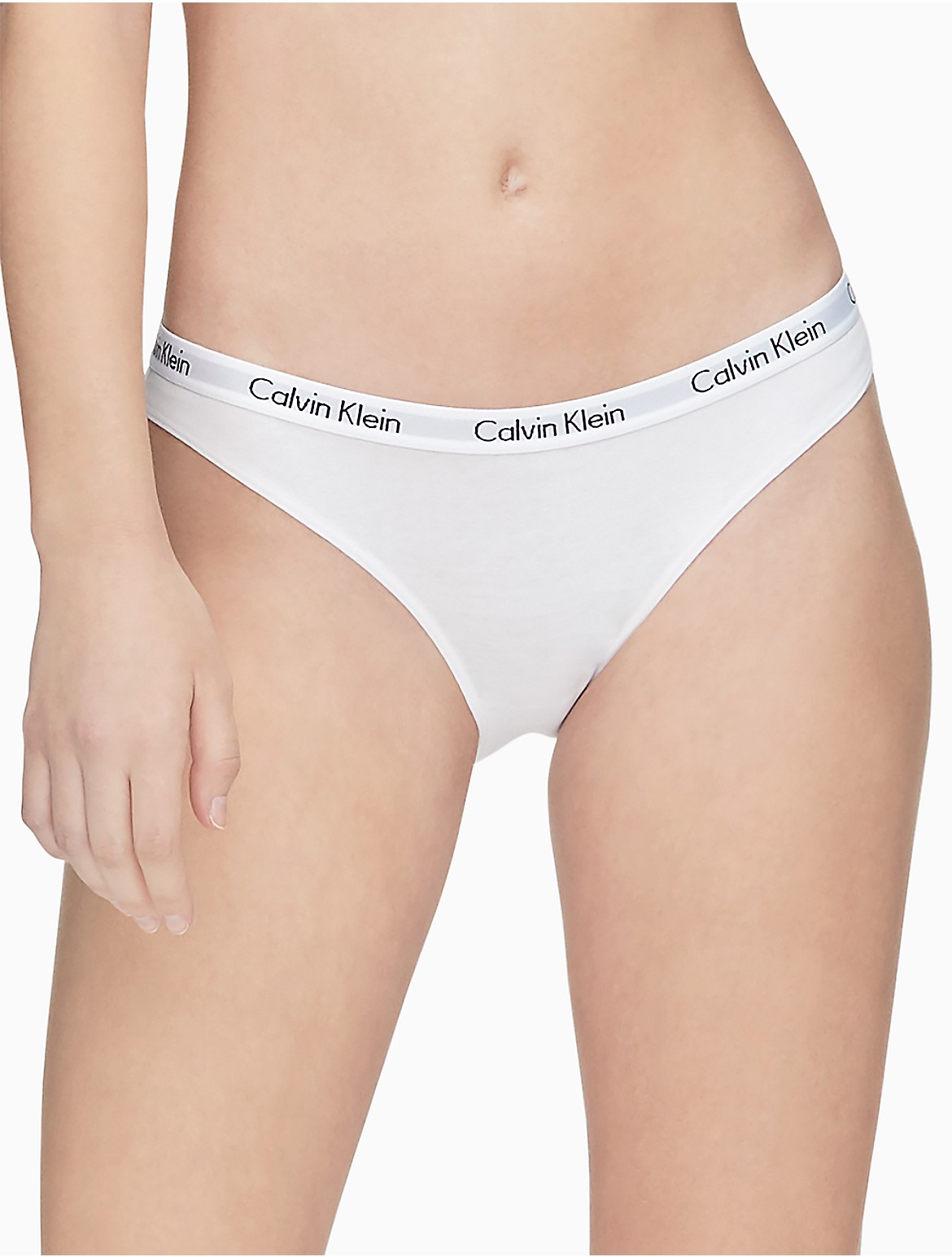 Calvin Klein Women's Carousel Logo Cotton Bikini Bottom - White - XS