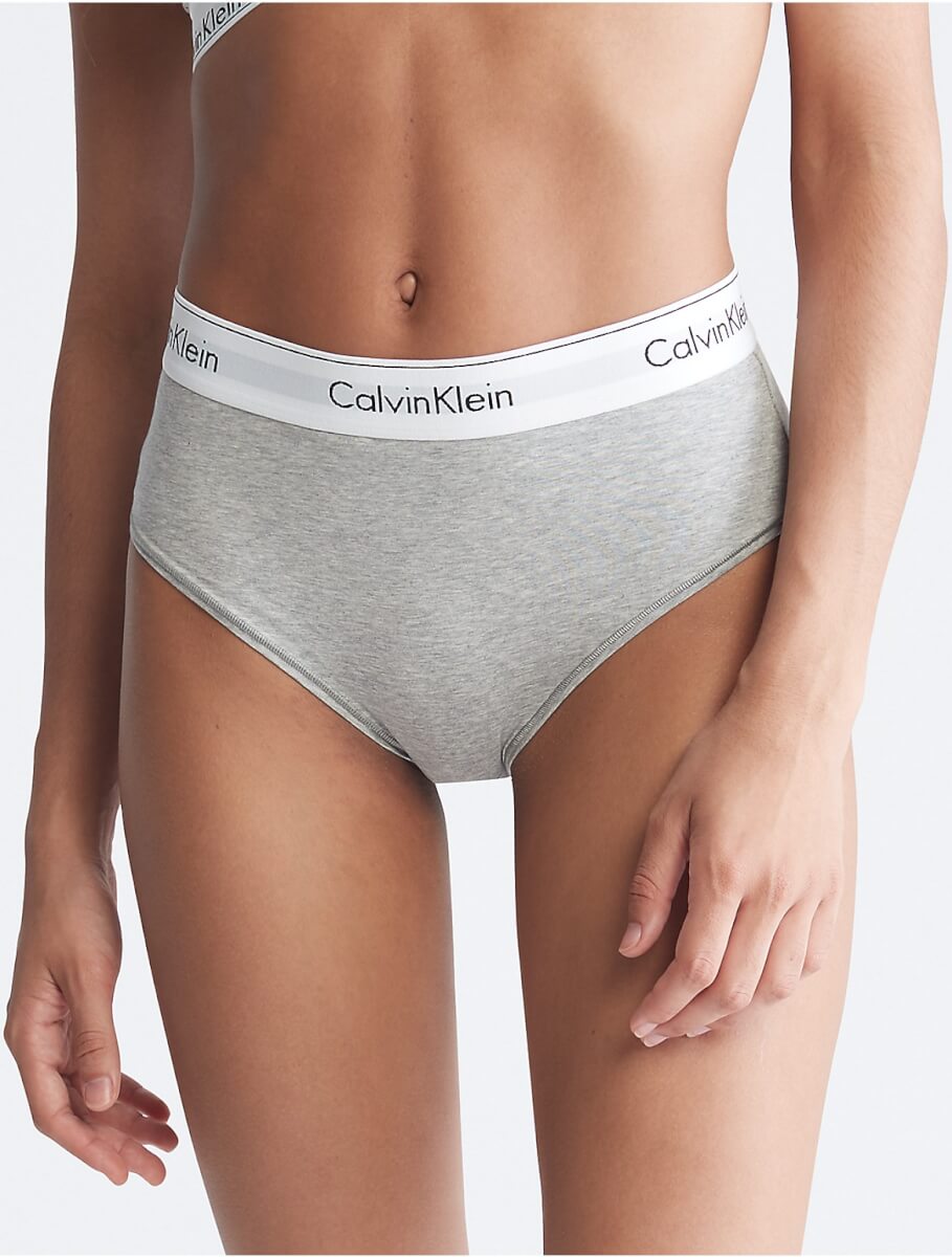 Calvin Klein Women's Modern Cotton High Waist Bikini Bottom - Grey - XS