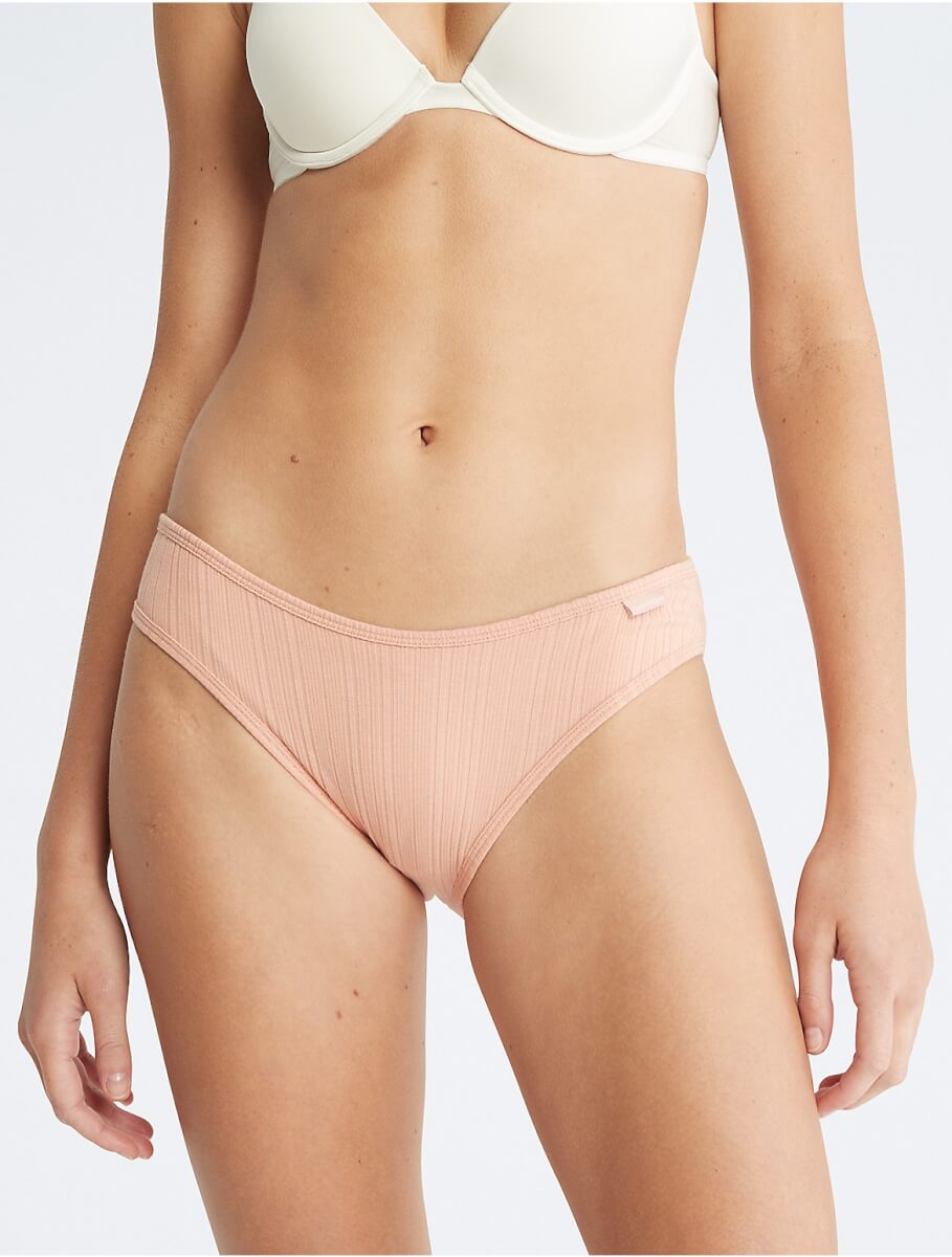 Calvin Klein Women's Ribbed Bikini - Pink - XS