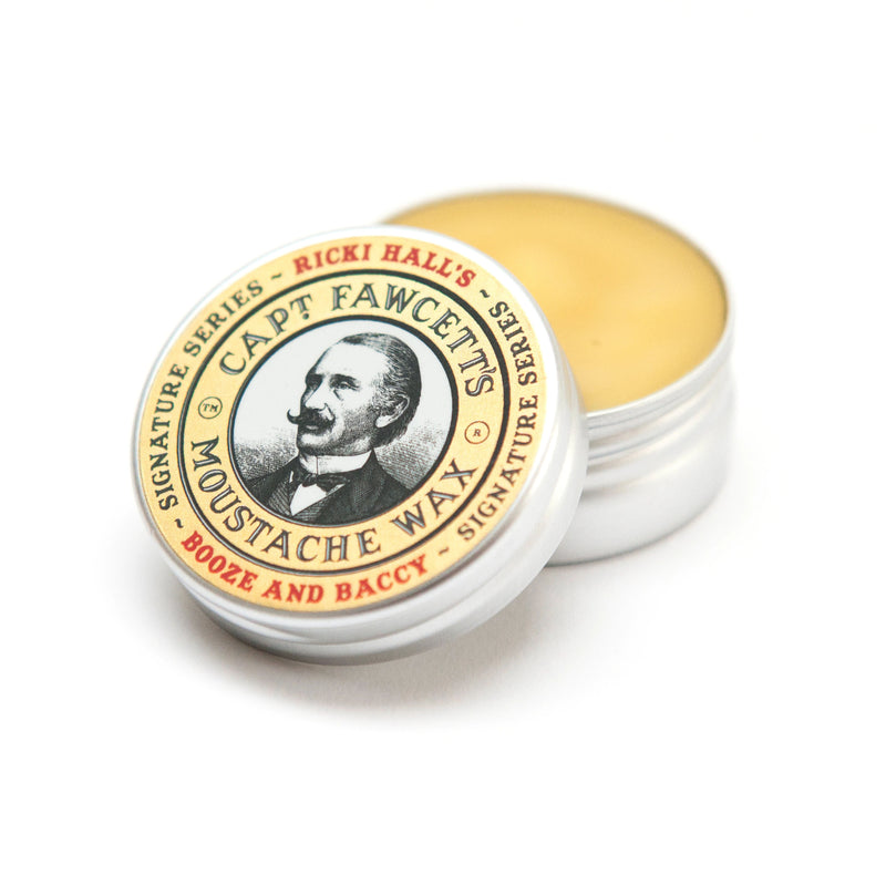 Captain Fawcett Booze & Baccy Moustache Wax | Exceptional Hold & Style with Delightful Warm Fragrance