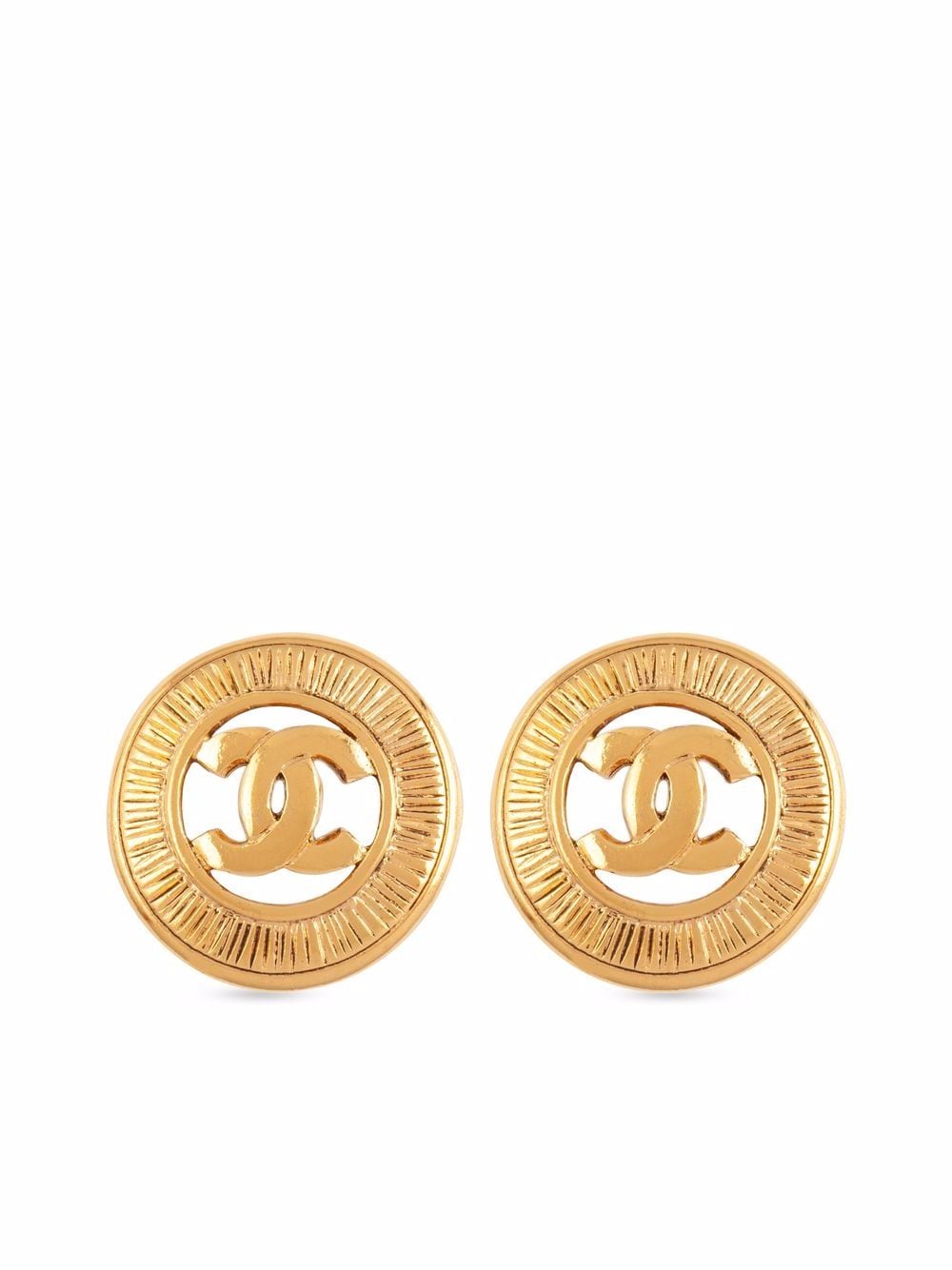 Chanel Pre-Owned 1980s CC logo clip-on earrings - Gold