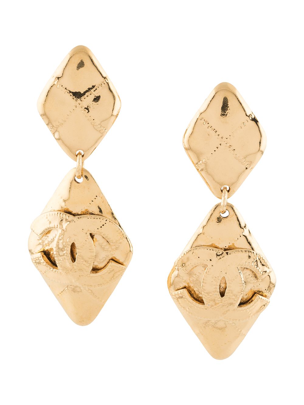 Chanel Pre-Owned 1994 CC drop earrings - Gold