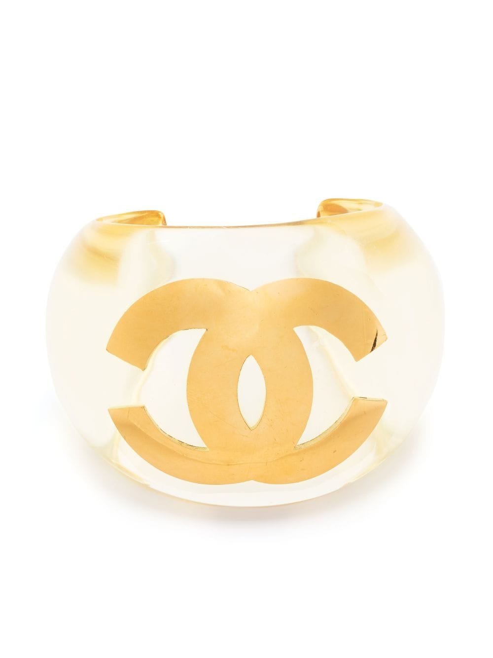 Chanel Pre-Owned 1995 CC logo cuff bracelet - Yellow