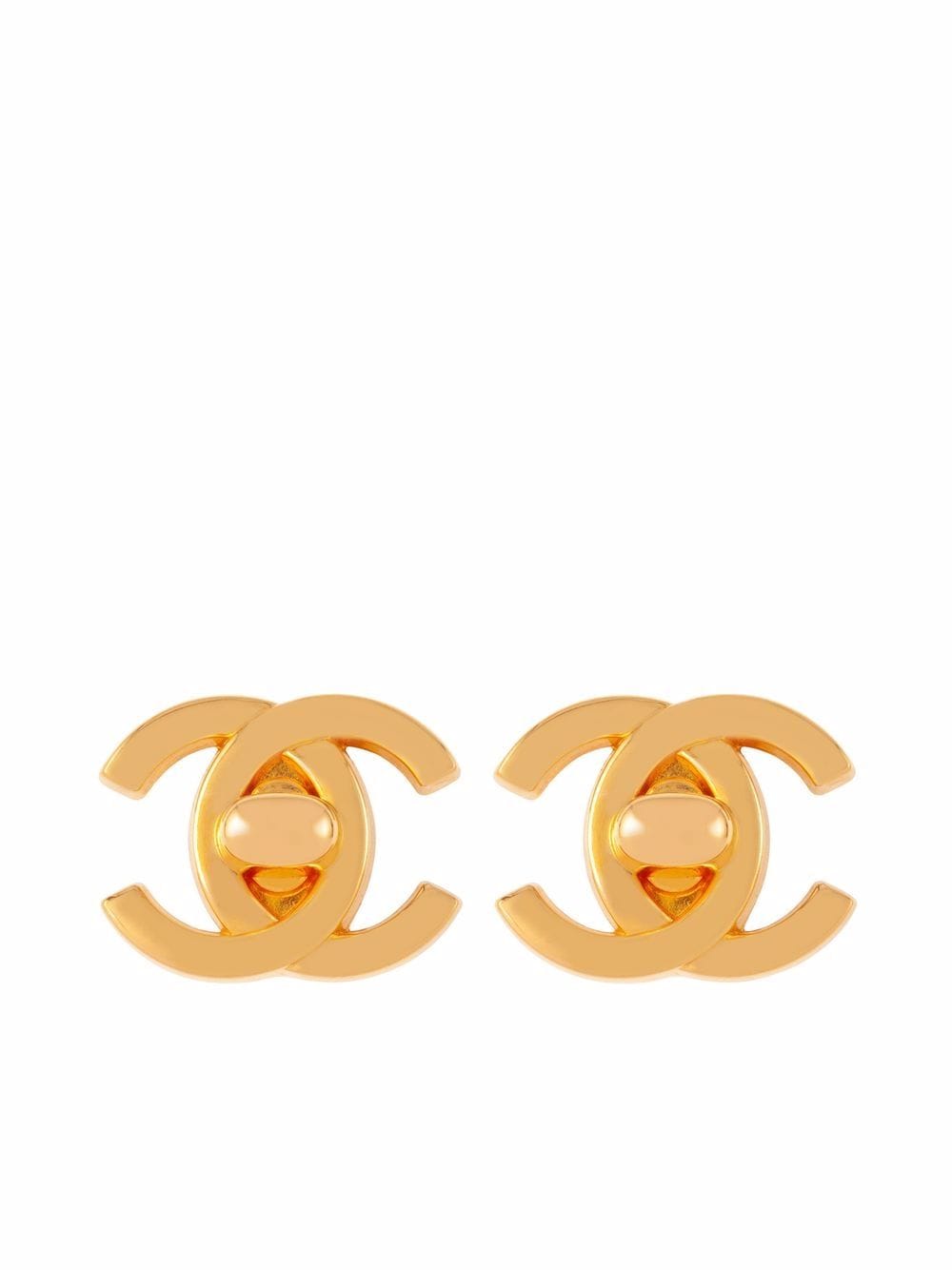 Chanel Pre-Owned 1995 CC turn-lock clip-on earrings - Gold