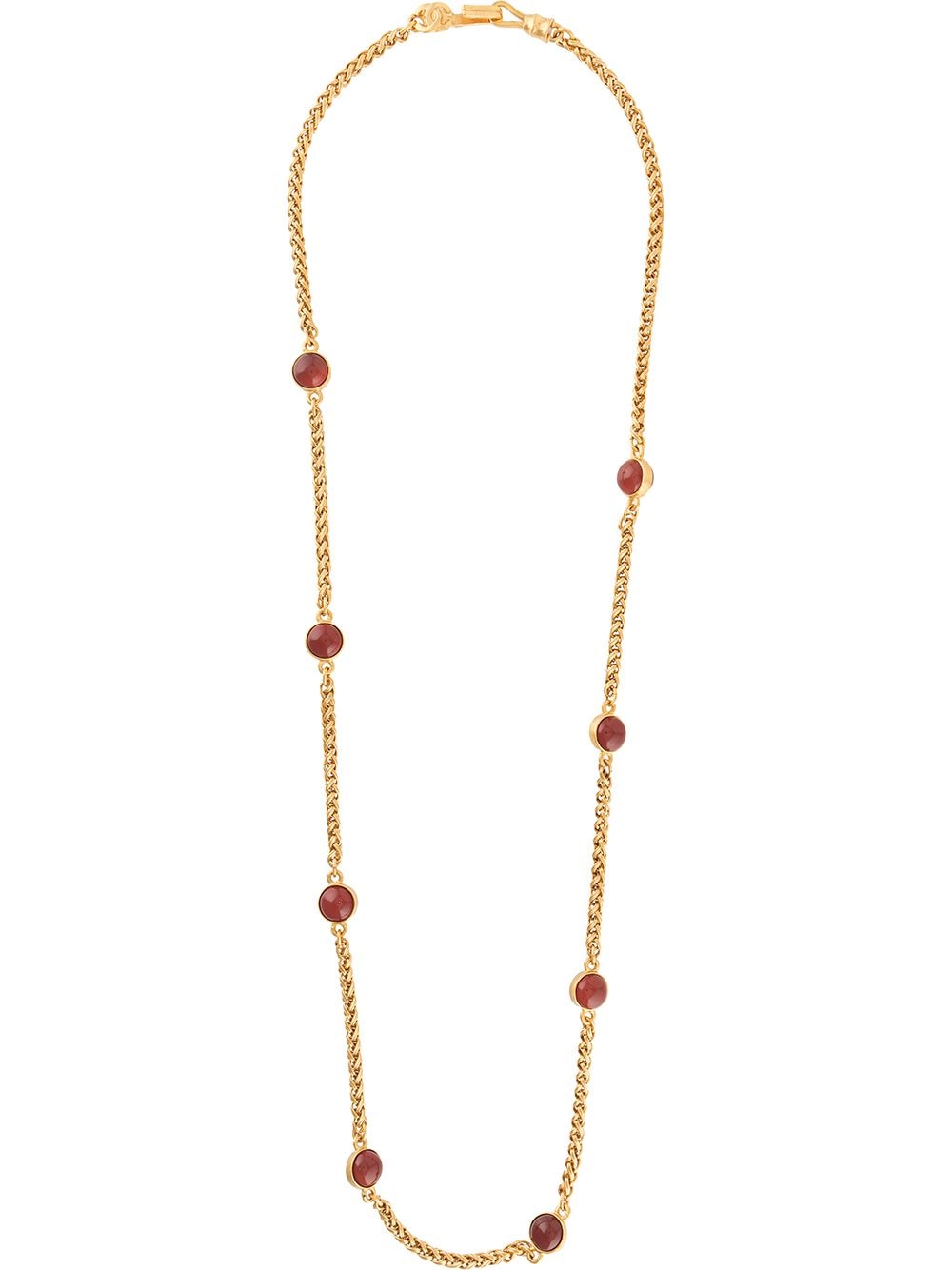Chanel Pre-Owned 1995 beaded long chain necklace - Gold