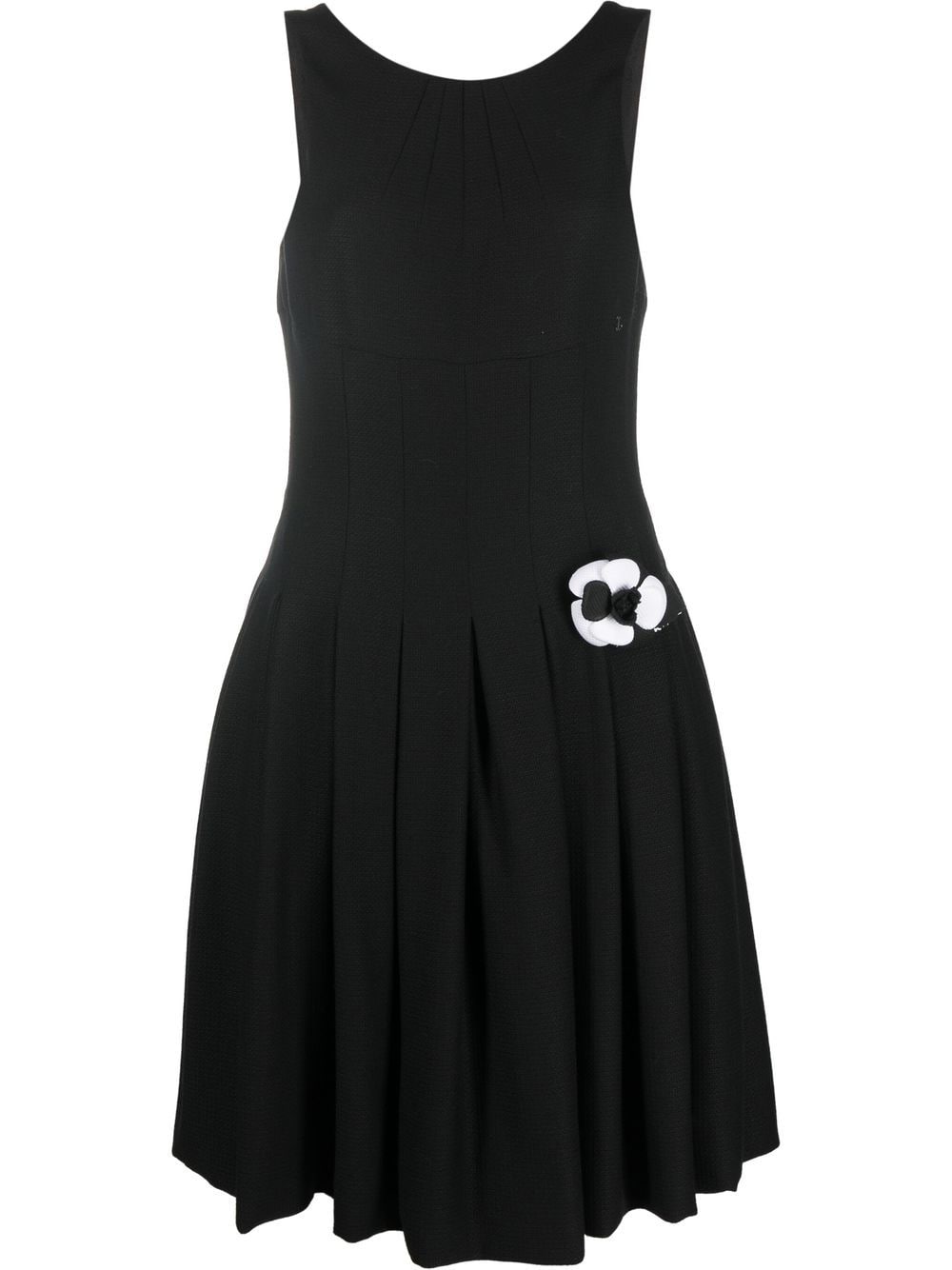Chanel Pre-Owned 2000s Camélia motif sleeveless dress - Black