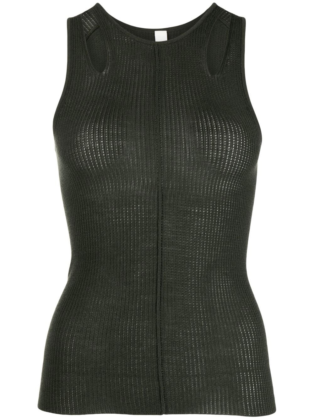 Dion Lee Merino Pointelle ribbed tank top - Green