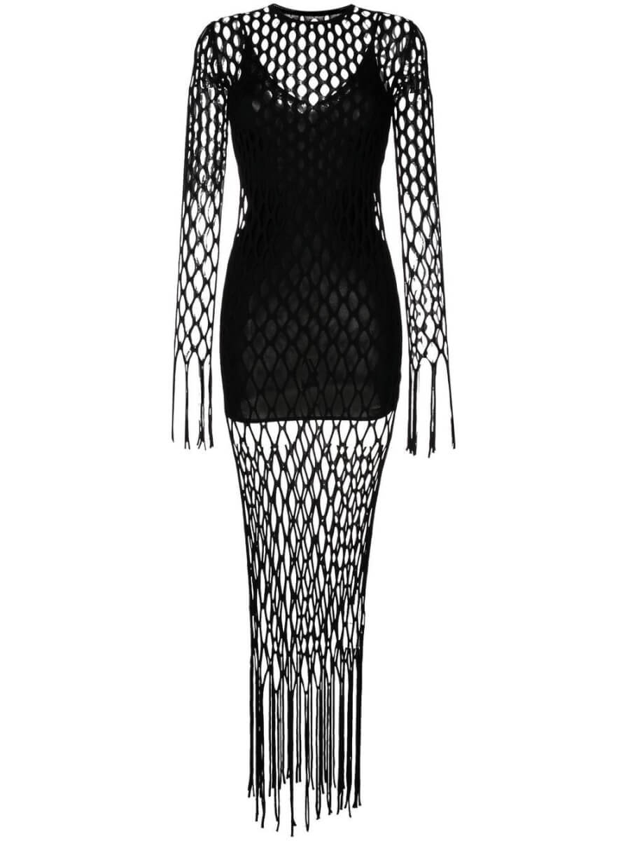 Dion Lee Reef net maxi dress - Black