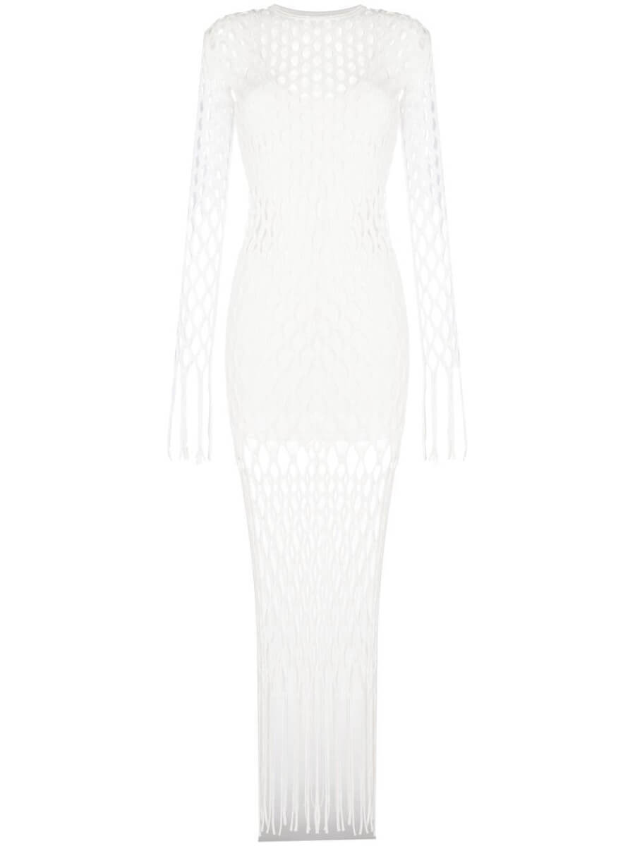 Dion Lee Reef net maxi dress - White
