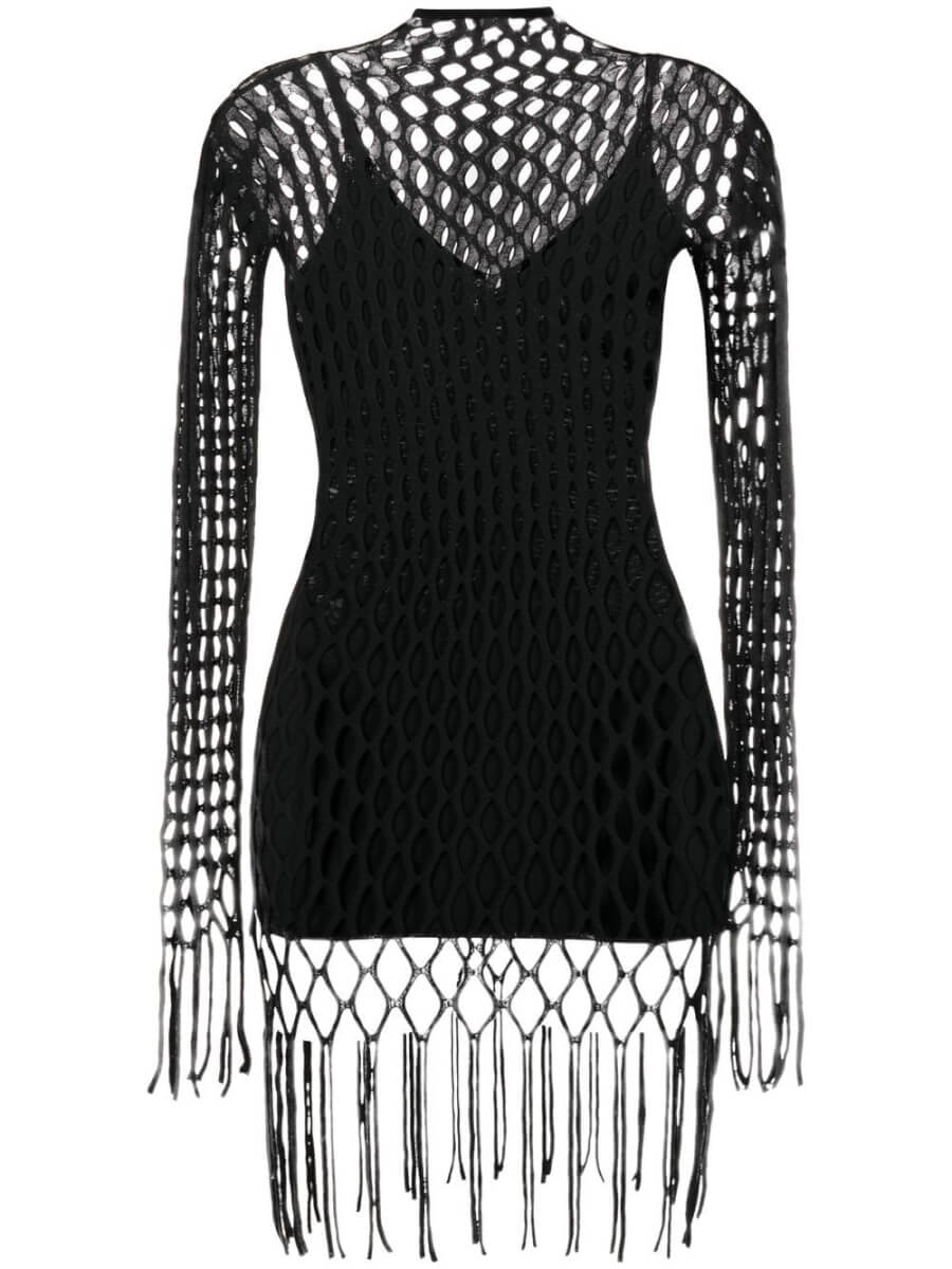 Dion Lee Reef net mini dress - Black
