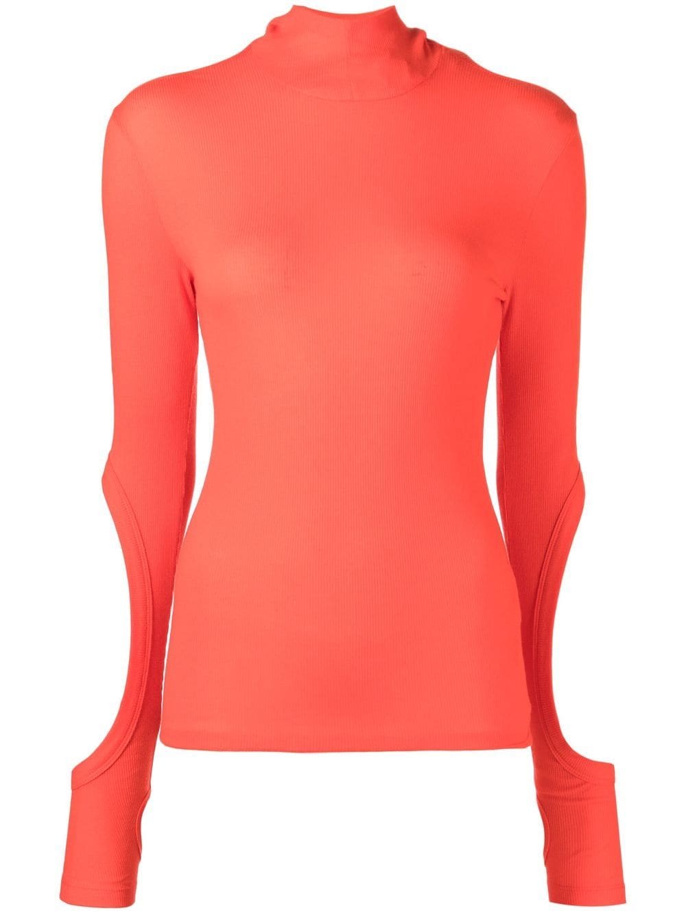 Dion Lee cut-out detail hooded top - Red
