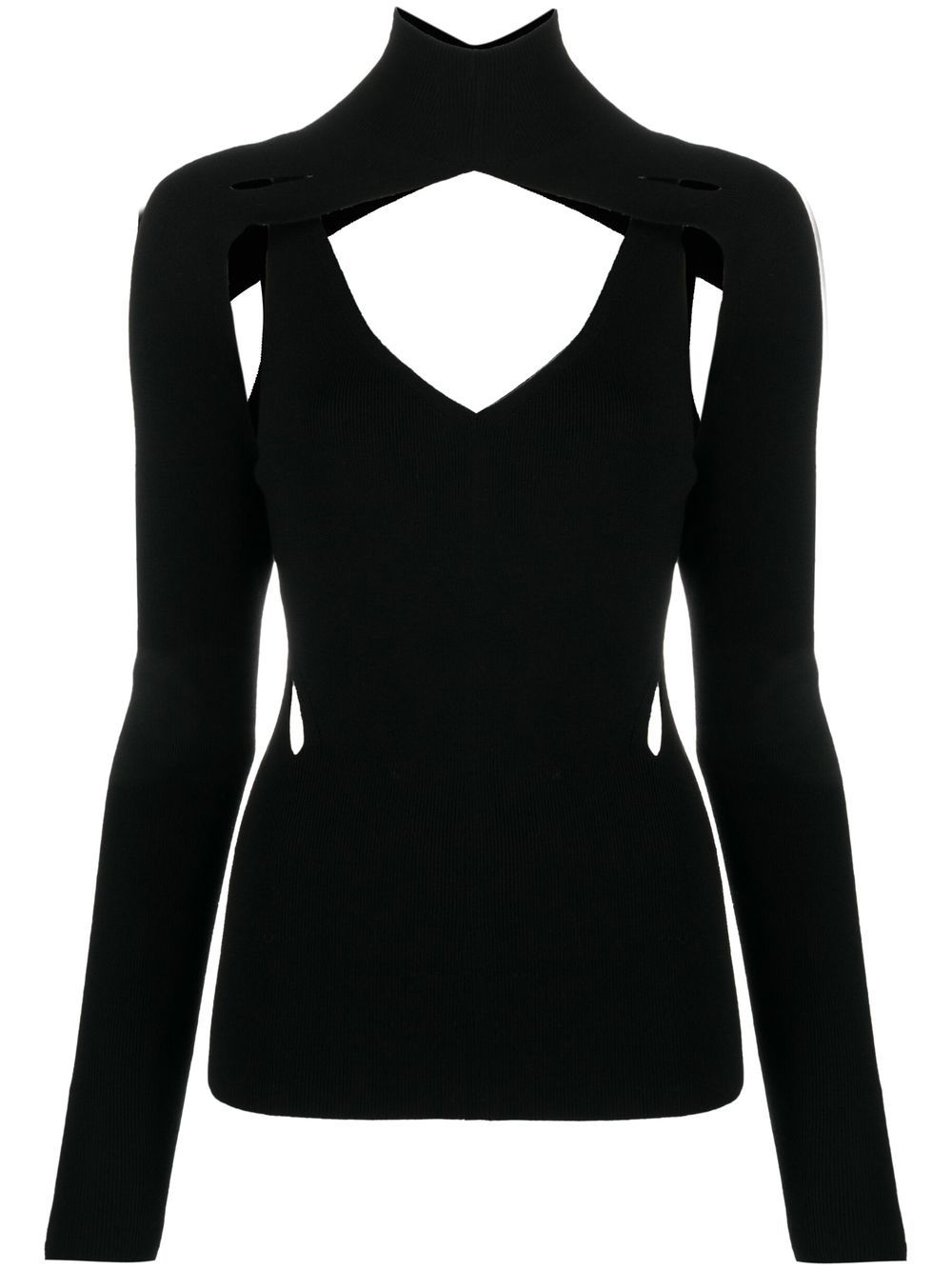 Dion Lee cut-out detail knitted top - Black