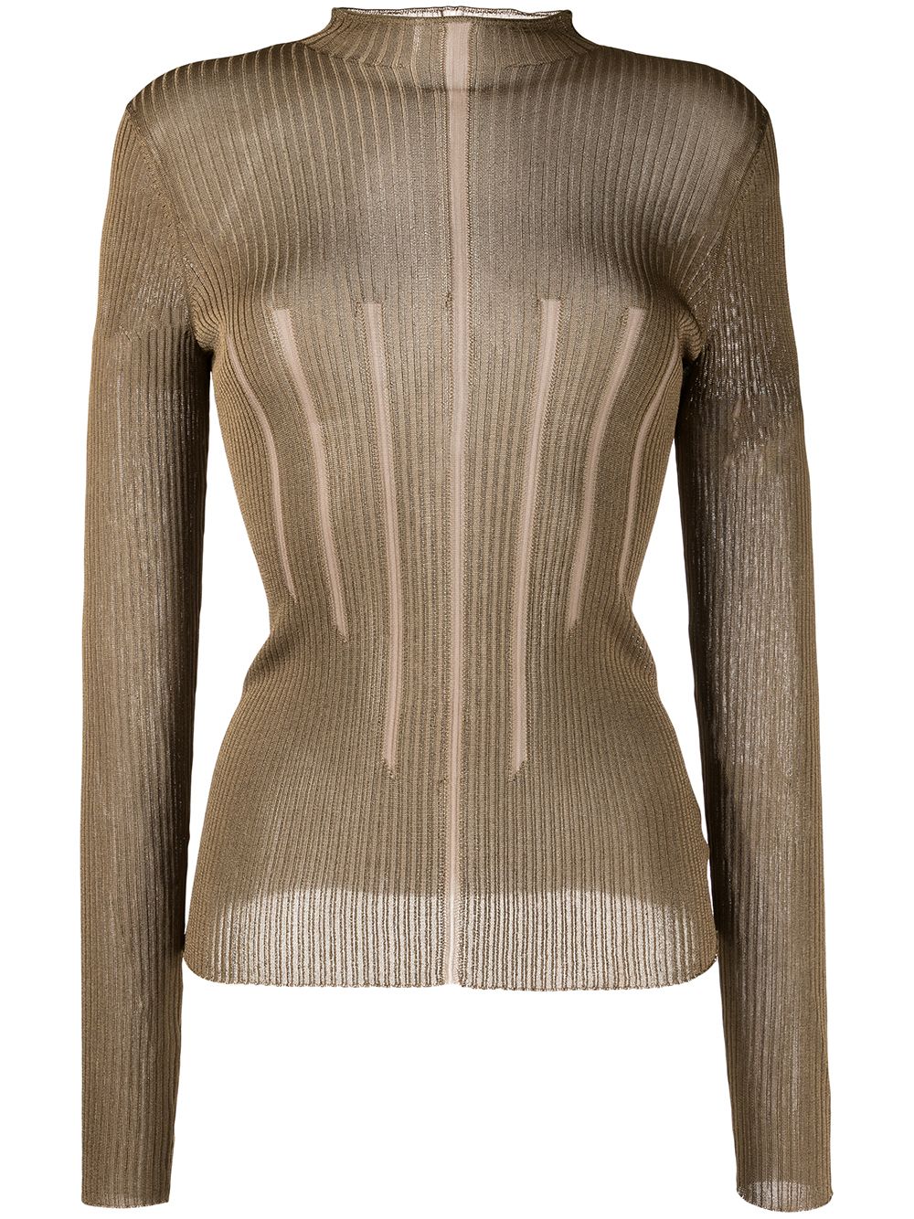 Dion Lee cut out-detail knitted top - Green