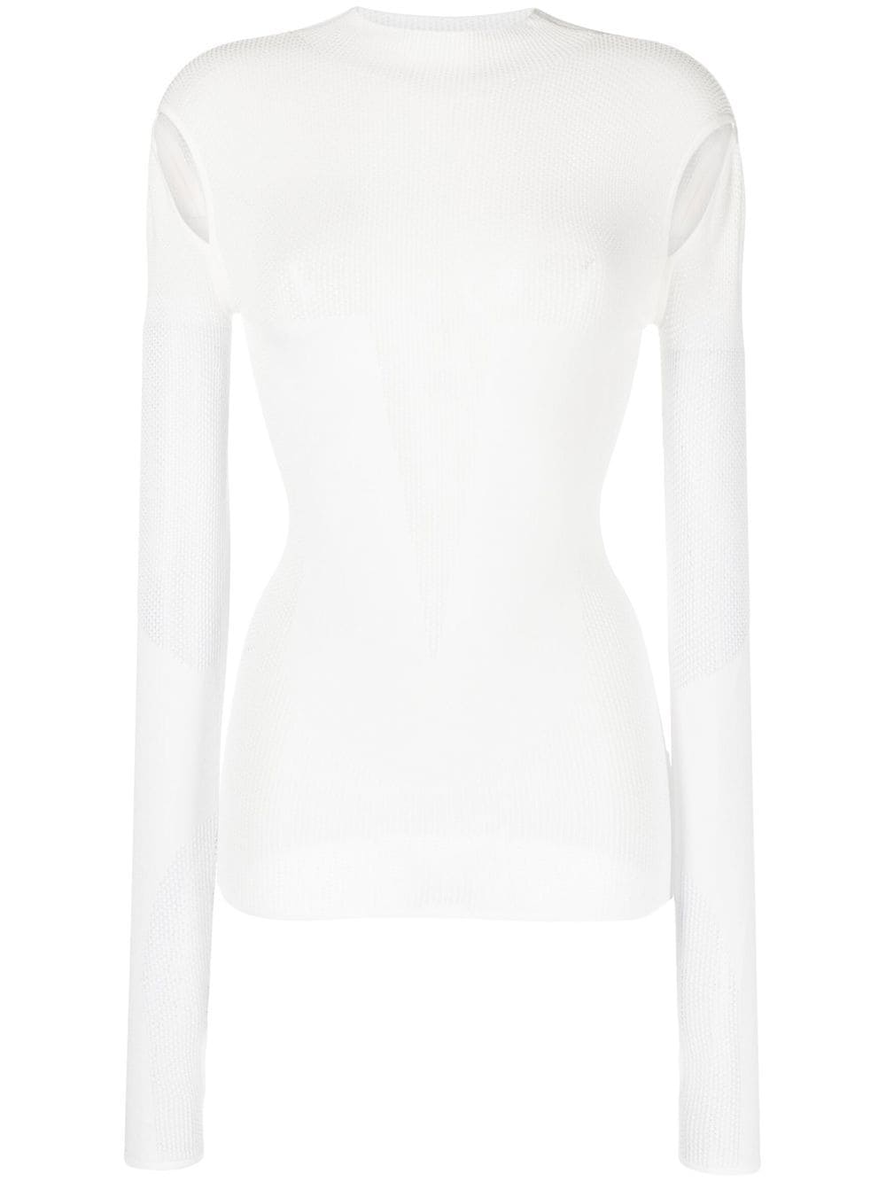 Dion Lee cut-out detail mesh top - White